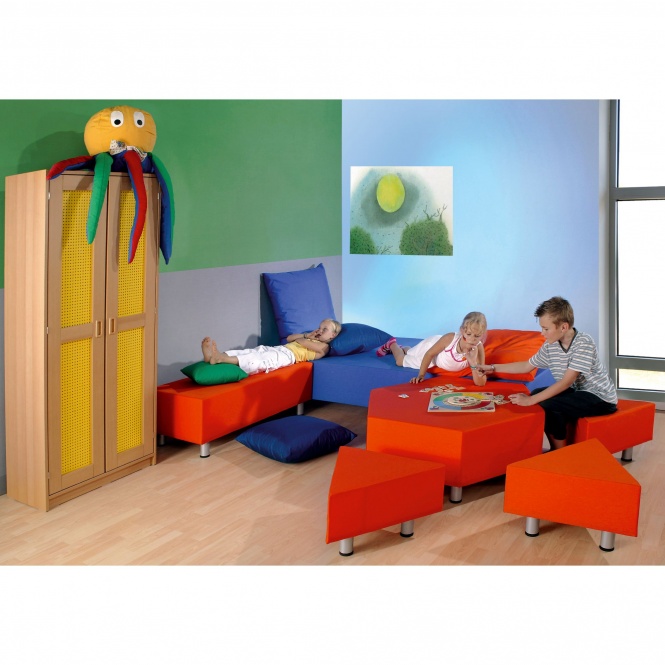 Sitzelemente-Set, bestehend aus  6 Elementen und 8 Kissen, 